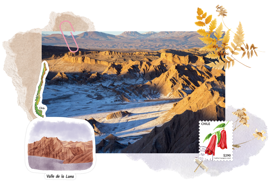 Valle de la Luna in Chile. Featuring the Valle de la Luna sticker from Navy Peony.
