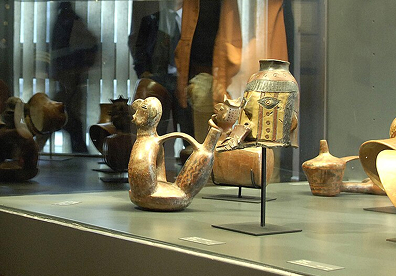 Chilean Museum of Pre-Columbian Art in Chile. Photography without flash is allowed in the collections. Frame tight shots of individual artifacts to highlight carved textures and keep case reflections out of view.