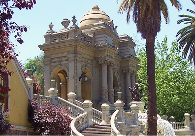 At Neptune Terrace, look past the fountain to the grand stairways and stonework that helped transform the rocky hill into a city garden.