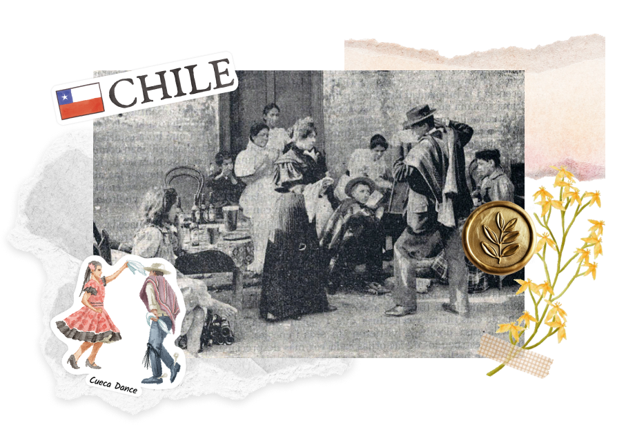 Cueca Dance in Chile. Featuring the sticker from Navy Peony.