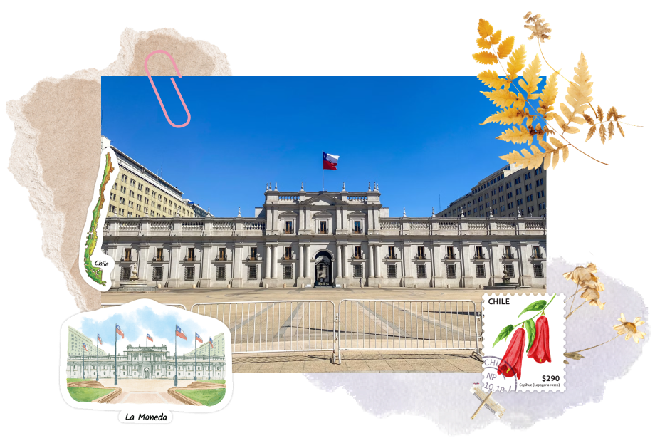 La Moneda, Presidential Palace in Chile. Featuring the sticker from Navy Peony.