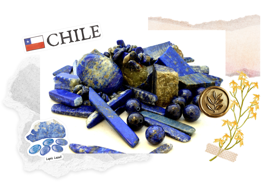 Lapis Lazuli in Chile. Featuring the sticker from Navy Peony.