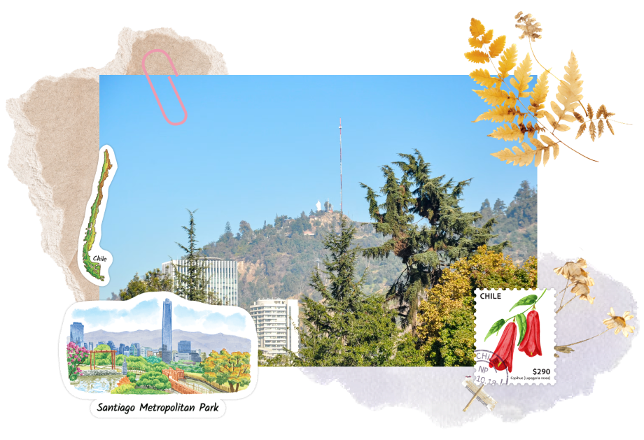 Santiago Metropolitan Park in Chile. Featuring the sticker from Navy Peony.